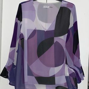 💜💕🖤CALVIN KLEIN 2X Blouse Bell Sleeves